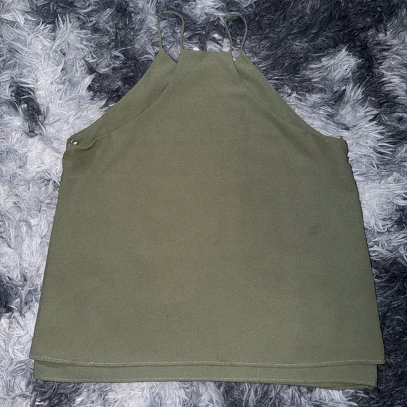 Paper Crane Olive Green High-Neck Cami - Picture 2 of 3